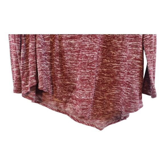 Umgee USA womens sweater plus sz 1XL deep red white asymmetrical hem pull over - Picture 7 of 9